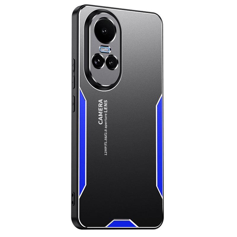 For Oppo Reno10 5G (Global) Phone Case Aluminium Alloy Back TPU Frame Protective Cover - Gold For Oppo Reno10 5G (Global) Phone Case Aluminium Alloy Back TPU Frame Protective Cover - Gold